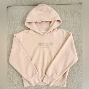 Abercrombie & Fitch - Pink Oversized Embroidered Logo Hoodie Sweatshirt (S)